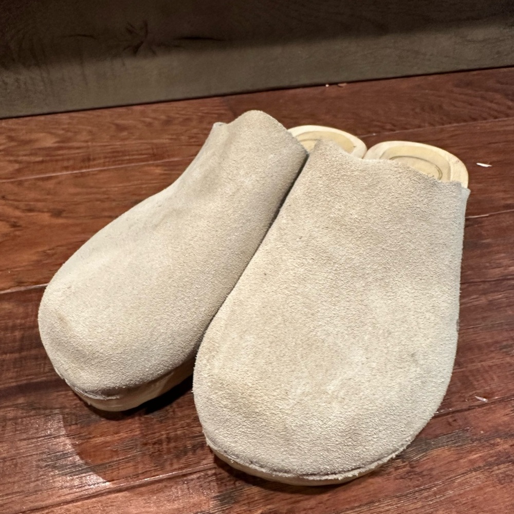 No. 6 Cream Suede Mules